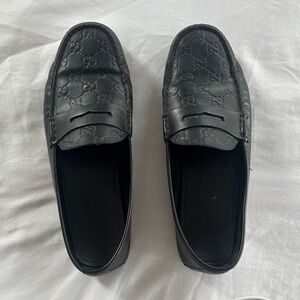 Men’s Gucci Black Leather Slip-On Loafers